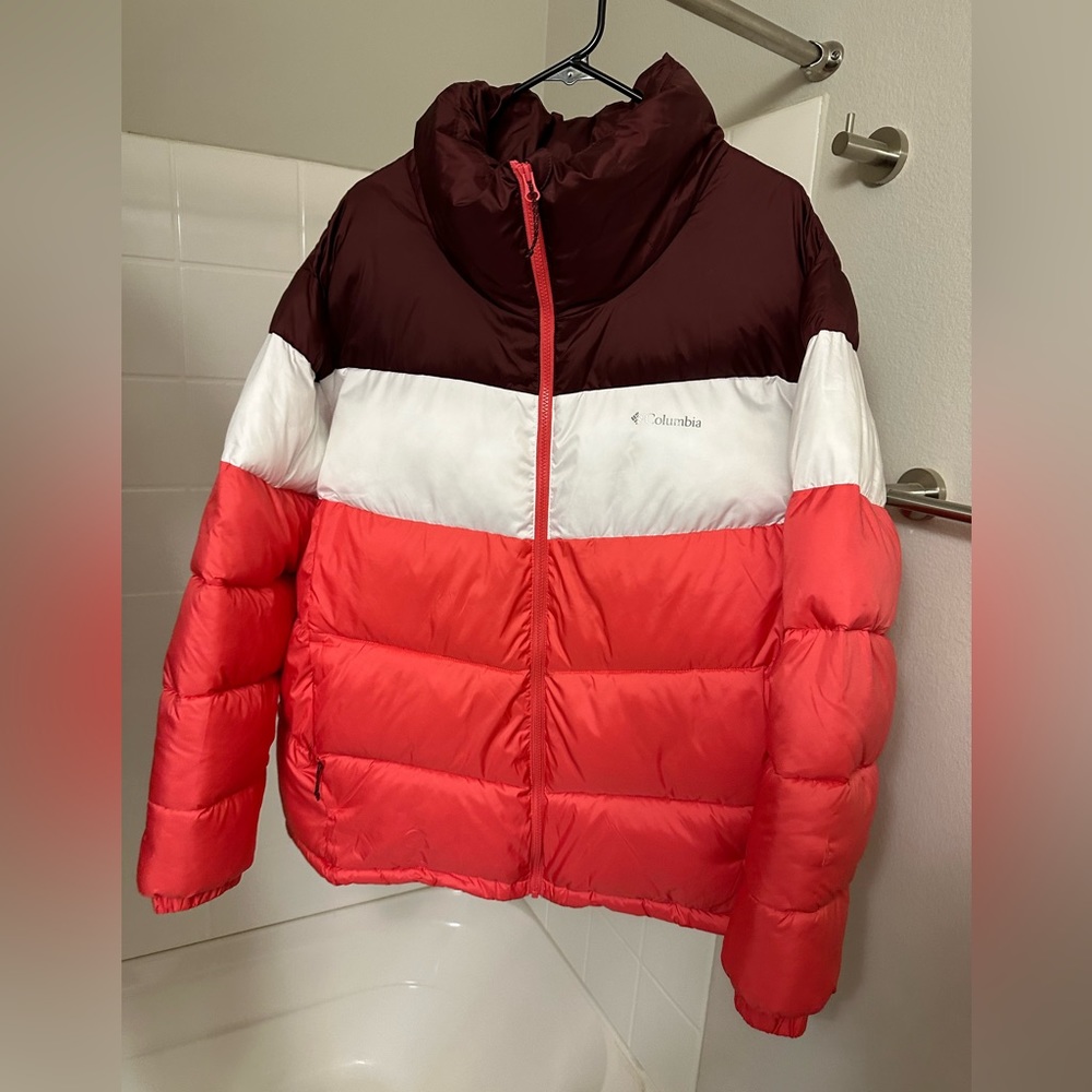 Columbia color block puffer jacket